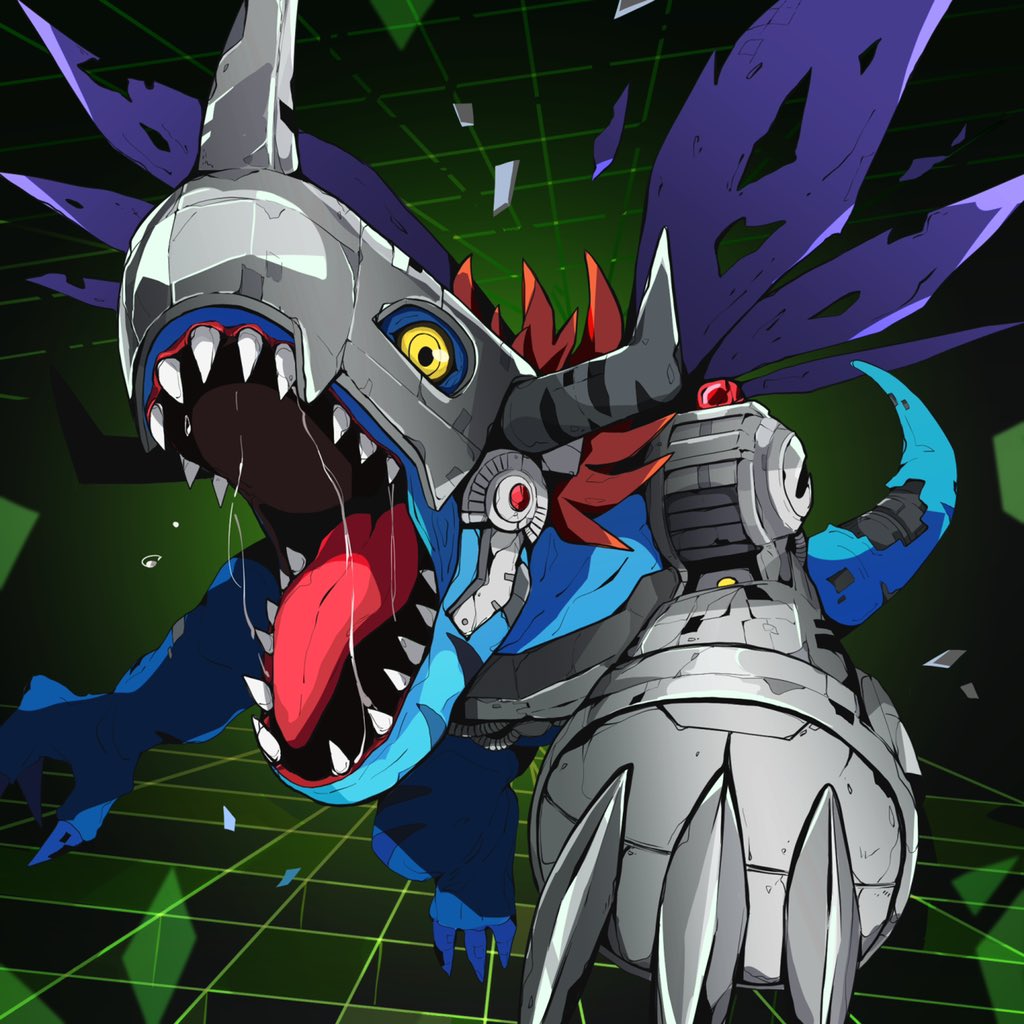 digimon (creature) no humans sharp teeth horns teeth open mouth claws  illustration images