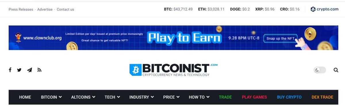Advertisements are live!
Check this out：We are advertising on bitcoinist.com
A news site with huge traffic!🥳