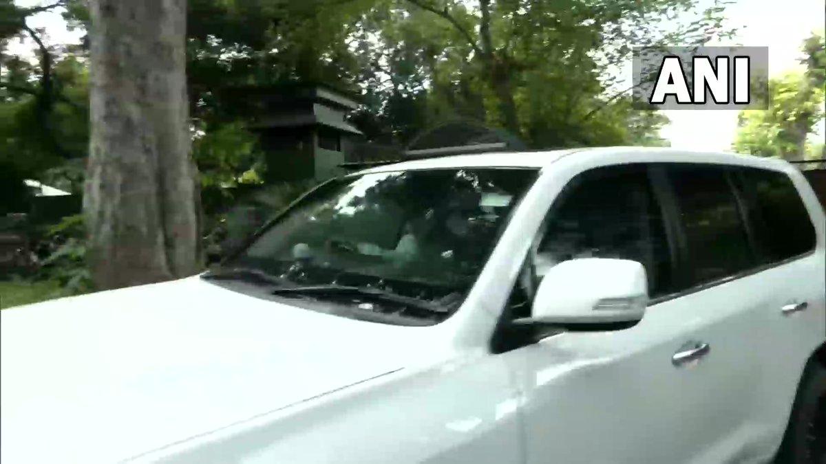 ANI's tweet image. Delhi: Former Punjab CM Captain Amarinder Singh leaves from the residence of NSA Ajit Doval