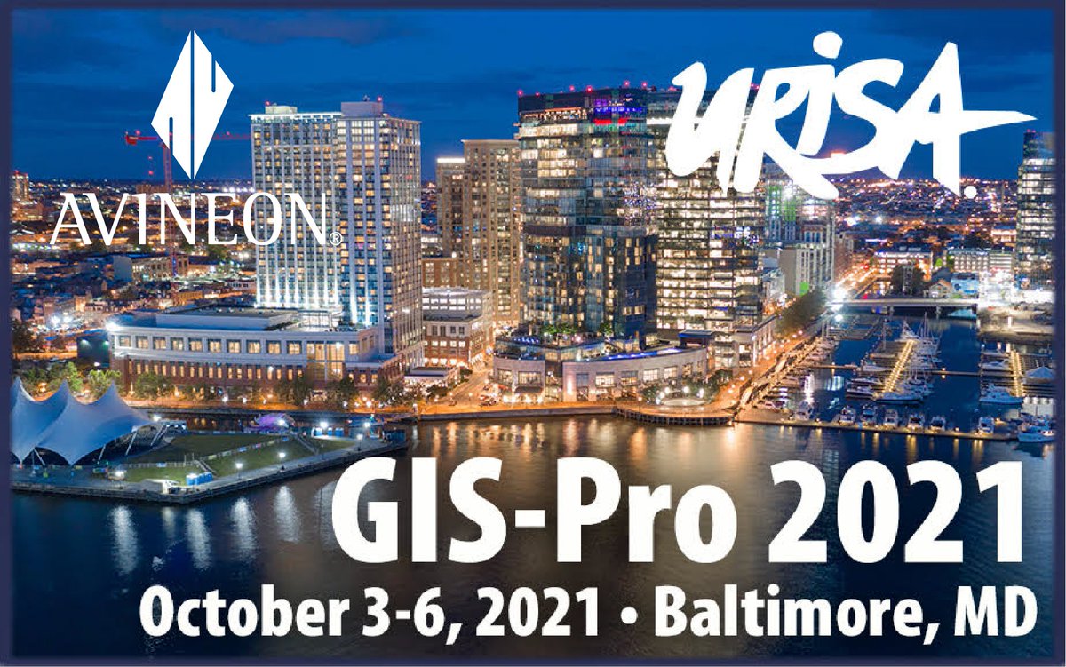 Avineon will be present at #URISA #GISPro2021, October 3-6 in Baltimore, MD. Come visit us in the Exhibit Hall at booth 14 or join one of our presentations, addressing a variety of #GIS-related topics across multiple domains: avineon.com/en-us/news-and….