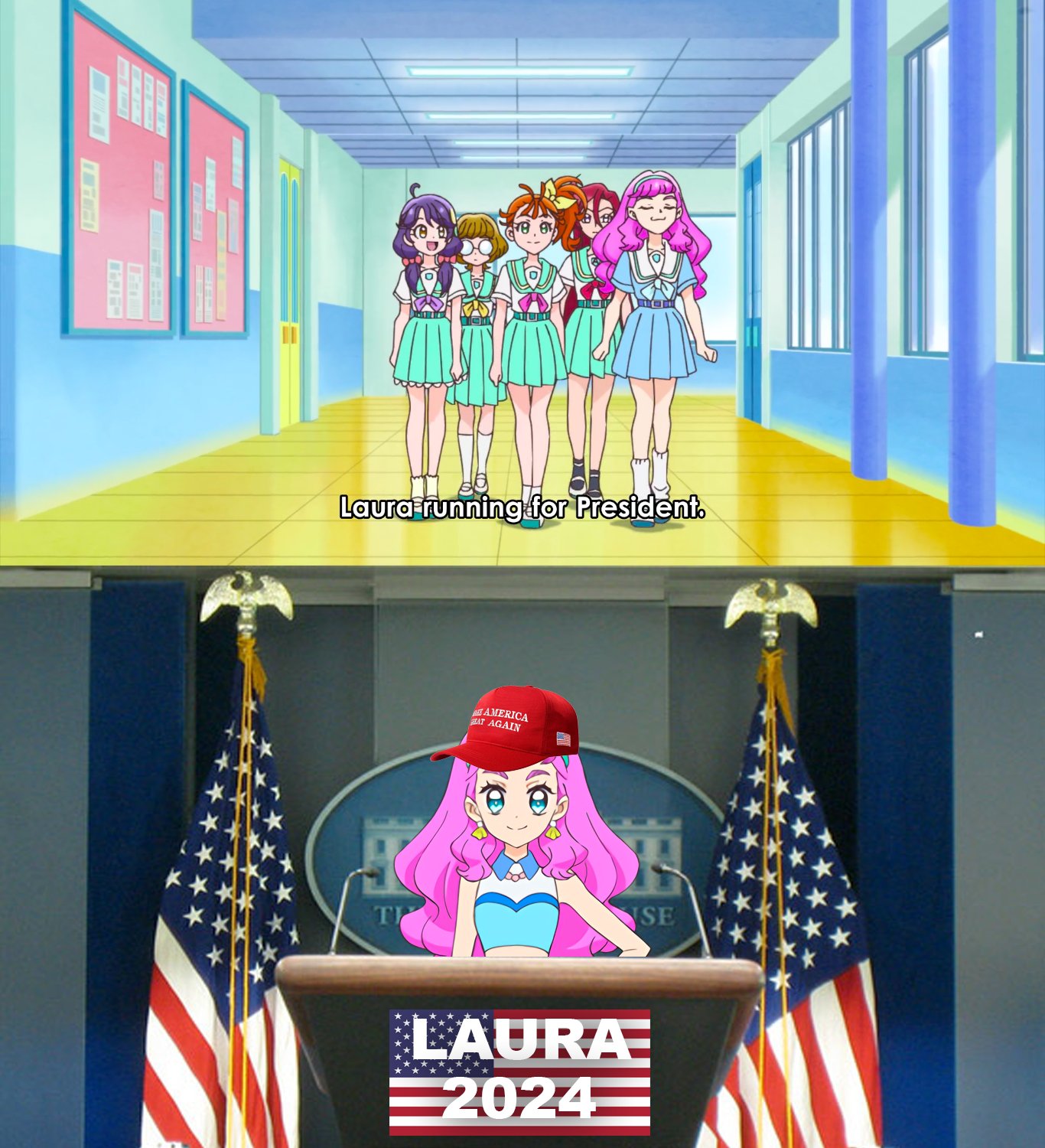 Cure Meme Riceposting on X: Laura 2024 #Precure #プリキュア #president2024 #USA   / X