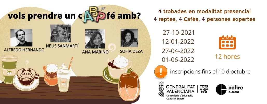 💡🔊Tens formació prèvia en ABP? T’agradaria prendre un cABPfé amb <a href="/alfredohernando/">Alfredo Hernando</a>  <a href="/SanmartiNeus/">Neus Sanmarti</a> <a href="/m_alvarezana/">Ana Mariño</a> y <a href="/sofiadeza/">💚 Sofia Deza</a> i aprofundir en aspectes que fan d’un ABP una experiència memorable d’aprenentatge? T'esperem❗️

➕INFO i ✍️👇
🔗cefire.edu.gva.es/sfp/index.php?…

<a href="/GVAeducacio/">GVA Educació</a>