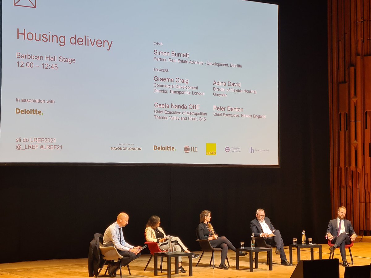 Great to be back for @LREF_ Day2 listening to @Graeme_Craig @tfl, Peter Denton @HomesEngland, @AdinaDavid @GreystarApts and Geeta Nanda @MetTVH discussing the future for housing delivery and reslilent cities #LREF21