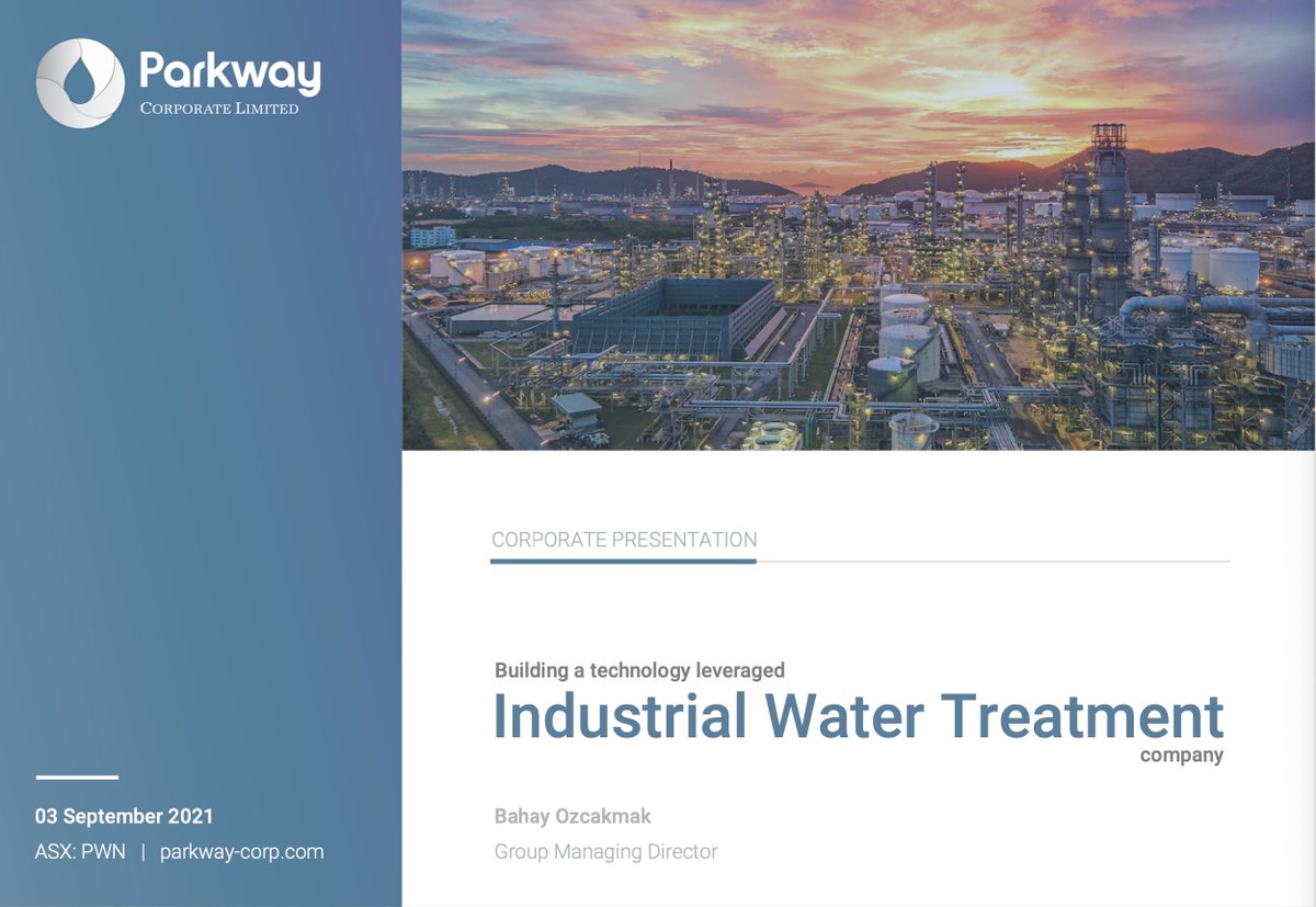 Earlier this month, Parkway Corporate (ASX:PWN), released a new corporate presentation.

$PWN #ESG #investing #sustainability #water #innovation #technology 

The corporate presentation can be viewed here:
cdn.shopify.com/s/files/1/0529…