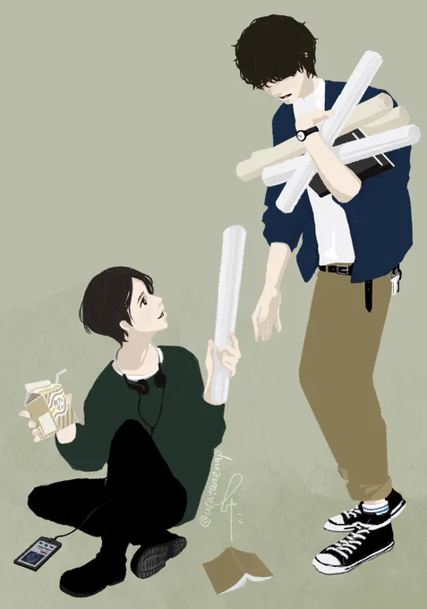 長身わんこ(攻)昔よく描いていたので揺るがない性癖だったみたい。 