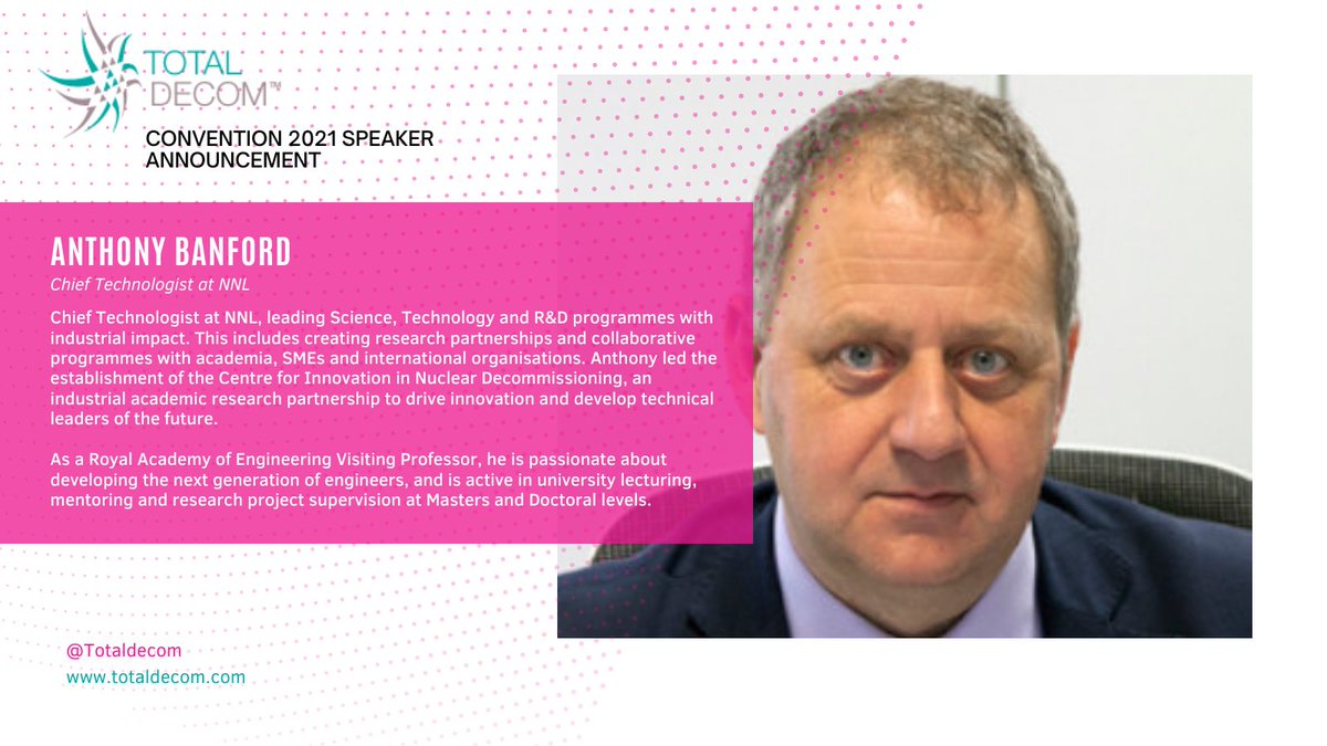 Giving a workshop update on day 1 of our conference is Anthony Banford, Chief Technologist at <a href="/UKNNL/">United Kingdom National Nuclear Laboratory</a> 

Find out more about him and other speakers here totaldecom.com/convention-202… 

#engineering #nuclear #decommissioning