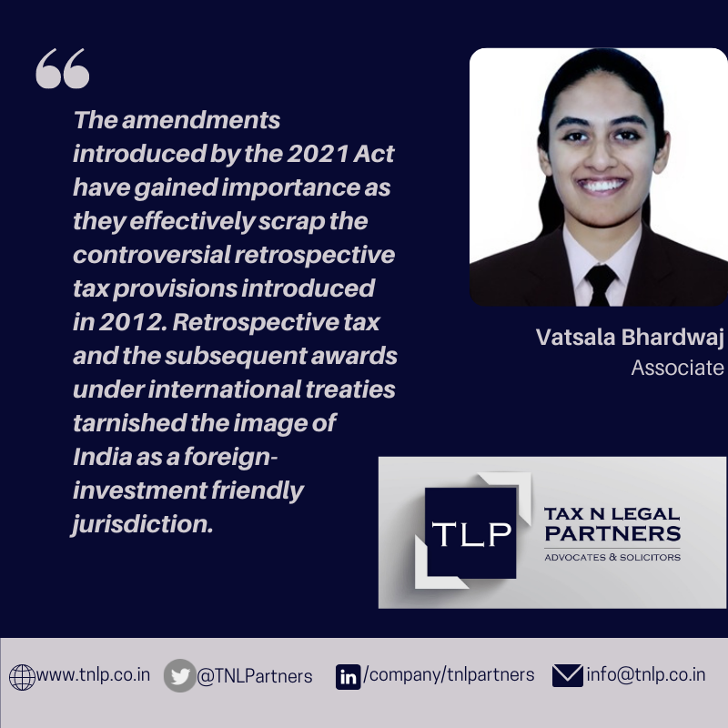 TNLPartners's tweet photo. Our Associate Vatsala Bhardwaj analyses the Taxation Laws (Amendment) Act, 2021, commenting upon its relevance in making India a foreign investment friendly nation.

https://t.co/iNnEFOopNx 

#tax #FDI #directtax https://t.co/wdD4AOsu5J
