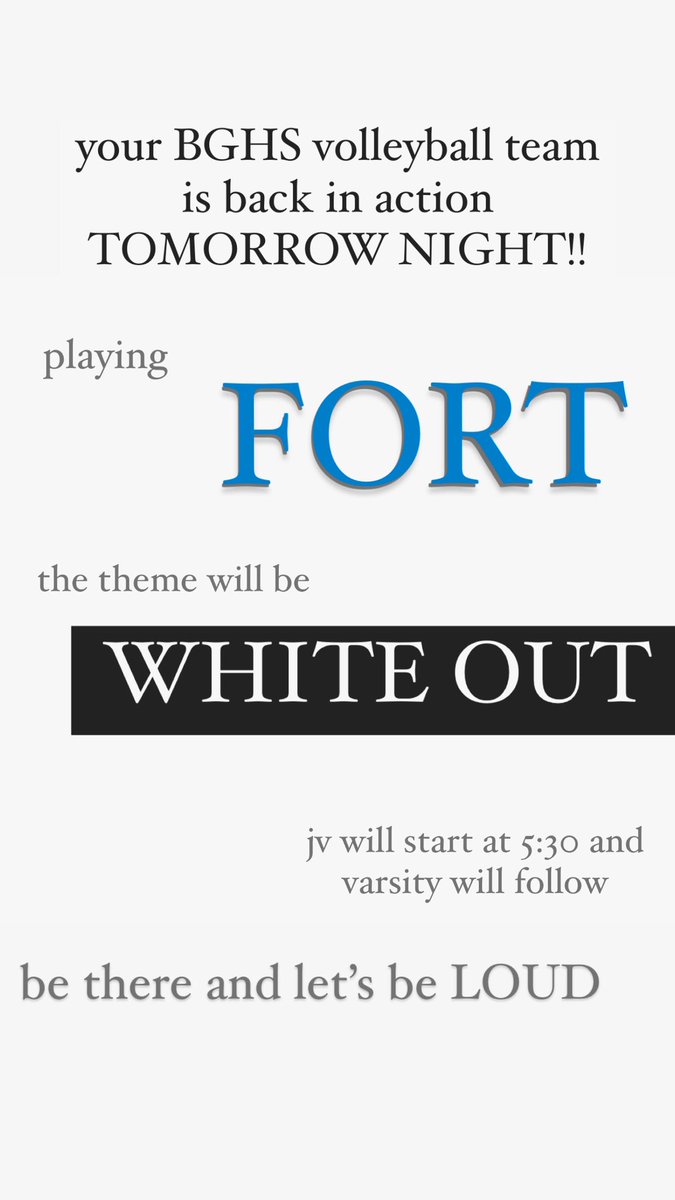 We play Fort **TONIGHT**!! Come out and support!
