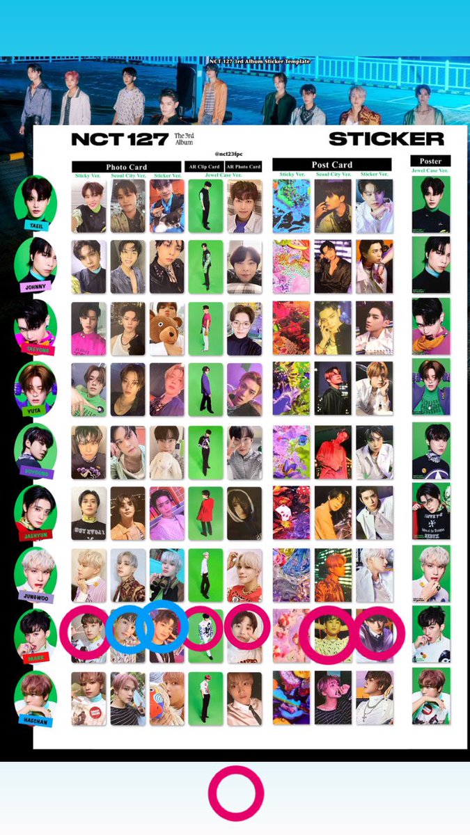 nctmarkuuu's tweet photo. nct 127 イリチル sticker
トレカ ポストカード 交換

譲 テヨン ジャニ テイル ユウタ ドヨン ヘチャン
求 ピンクの○で囲ったマークのトレカ、ステッカーを優先しております。

同日郵送希望です。
条件合う方お気軽にお声掛けください。異種も検討致します。 https://t.co/2tKfDUJ7KX