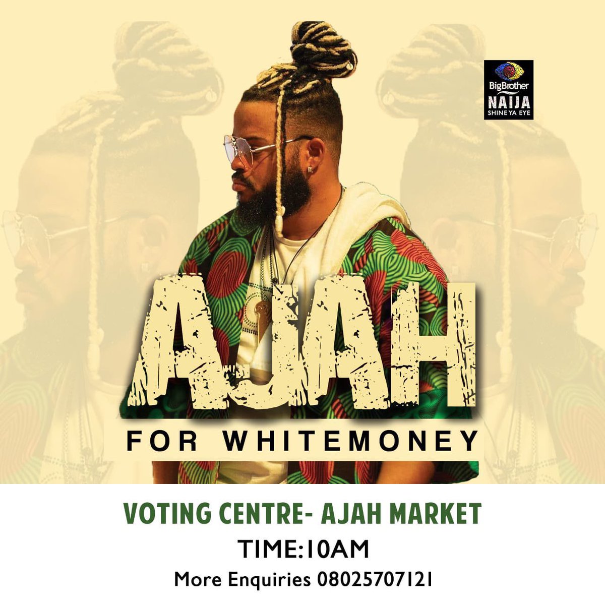 itswhitemoney's tweet photo. MoneyGeng Ajah Lagos🗣🗣
Please come out let’s take over Ajah market.

There are so many people there ready to vote. We need enough manpower to meet our target. Please clear your schedule small today and join us. Thank you. 

#BBNaija https://t.co/Lgg5Z5unbu
