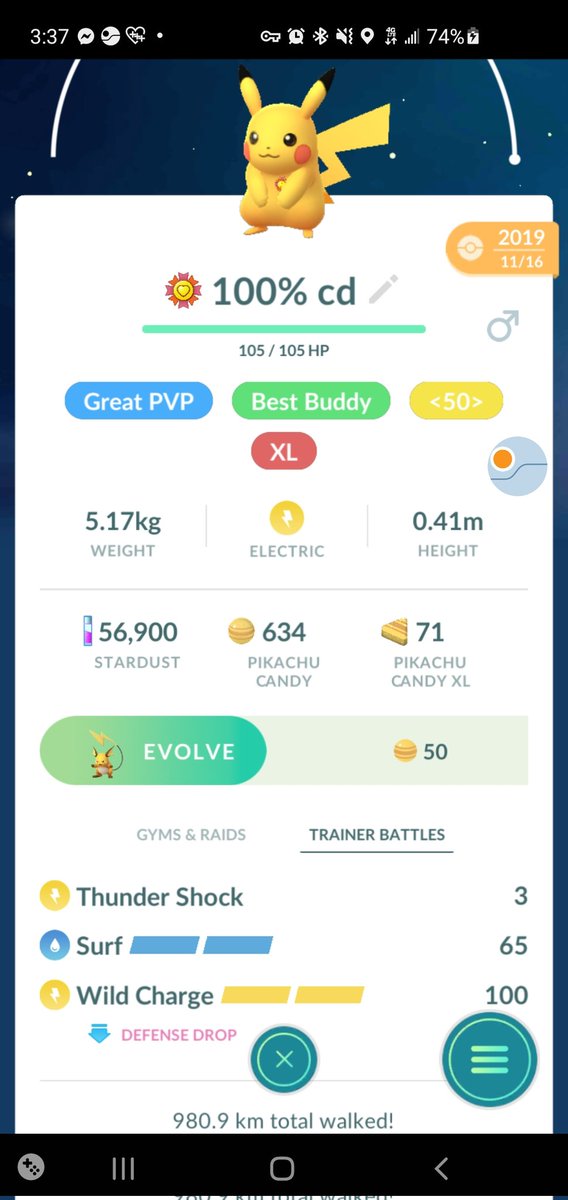 Pheelop1's tweet photo. Should i keep him like this, or evolve him for ultra league https://t.co/dpadKXY8xe