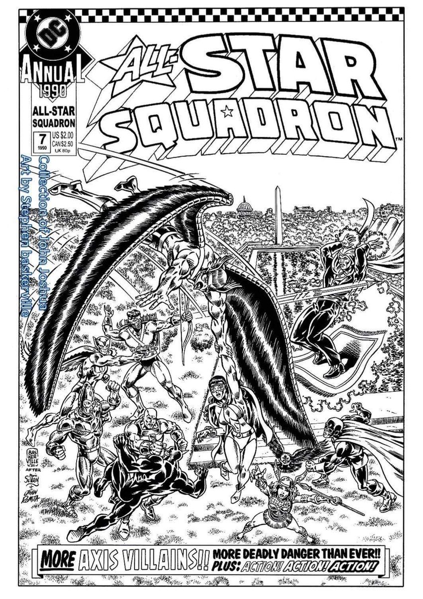 PrestwichJosh's tweet photo. Spotlighting four more of my #AllStarSquadron #ContinuationProject commissions, artwork on all provided by Stephen Baskerville - issues 83 (based on FF 161), 97 (Avengers 104), Annual 7 (X-Men Annual 2) and 122 (Marvel Super Action 17).
@allsquadron and others might enjoy these. https://t.co/bbYzGNrISY
