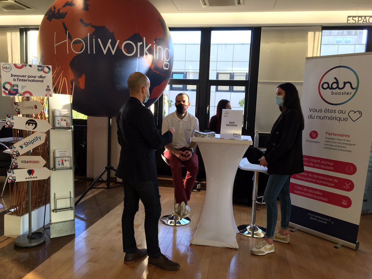 Démarrage de l’ #InternationalWeek sur l’étape nantaise : le stand <a href="/adn_booster/">ADN Booster</a> vous attend pour vous présenter nos startups qui vous accompagnent à l’international <a href="/holiworking/">Holiworking</a> <a href="/visamundifr/">Visamundi</a> <a href="/MailThinker/">MailThinker</a> <a href="/Shiptify/">Shiptify</a> <a href="/oohee_co/">Oohee</a>