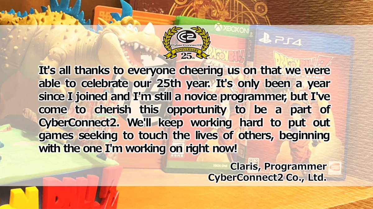 cc2information's tweet photo. At the brink of changing seasons, we at CyberConnect2 would like to take this breather to thank all of you for your unending love and support. You are the reason we can keep going! Please keep supporting #FugaMelodiesofSteel &amp; our future releases! #CC2_25th https://t.co/2Ooxb1V0Qt