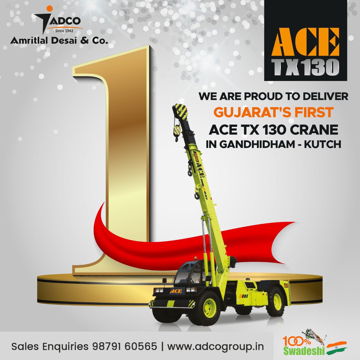 AmritlalDesaiCo's tweet photo. Safety is of Paramount Importance at any work Site and #ACETX130 is the #GameChanger - offering Utmost Safety at Affordable Prices.

#ACEcranesIndia #amritlaldesaico #swadeshi #kutch #indiasno1cranebrand  #TX130 @AceCranesIndia https://t.co/t2Grf4aHIM