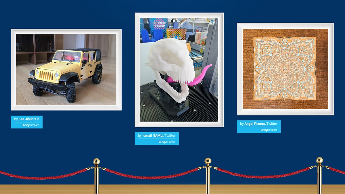 snapmaker's tweet photo. Take a tour of #SnapmakerGallery of September! Get inspired by these brilliant user projects. Which one is your favorite? https://t.co/3aNGe6avoV