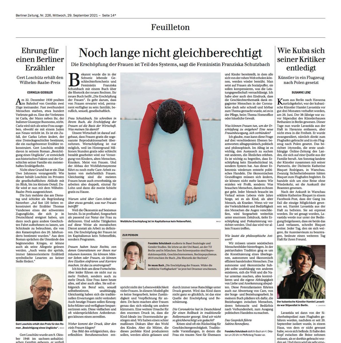 f_schutzbach's tweet photo. Warum gilt Care-Arbeit als »Frauensache«?
»Weil die Ökonomie auf Sexismus beruht. Es ist profitabel, Sorgearbeit als Natur der Frau zu definieren, als moralischen Dienst anstatt als Arbeit. Die Erschöpfung der Frauen ist im Kapitalismus kein Nebeneffekt, sondern Programm«. https://t.co/RSveuFMw4m
