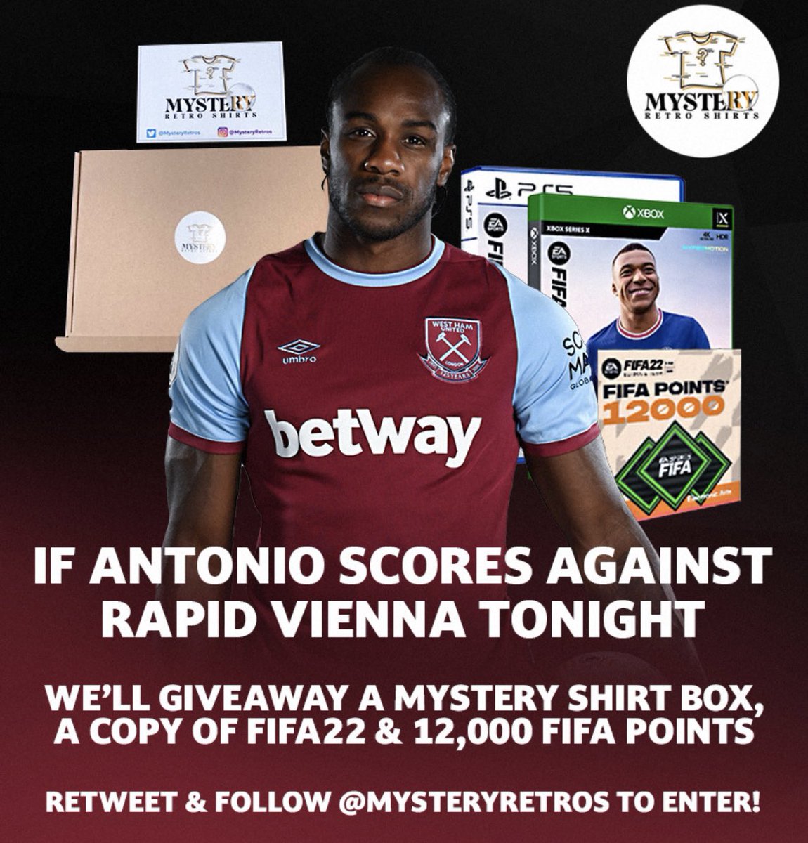 FTBLsection's tweet photo. If  Antonio scores ANYTIME against Rapid Vienna tonight we’ll giveaway a 
A copy of fifa 22, 12,000 fifa points &amp; a https://t.co/cy3P4xjETi box!📦

Retweet &amp; follow us to enter.📲 https://t.co/Eq5R1QYBTt