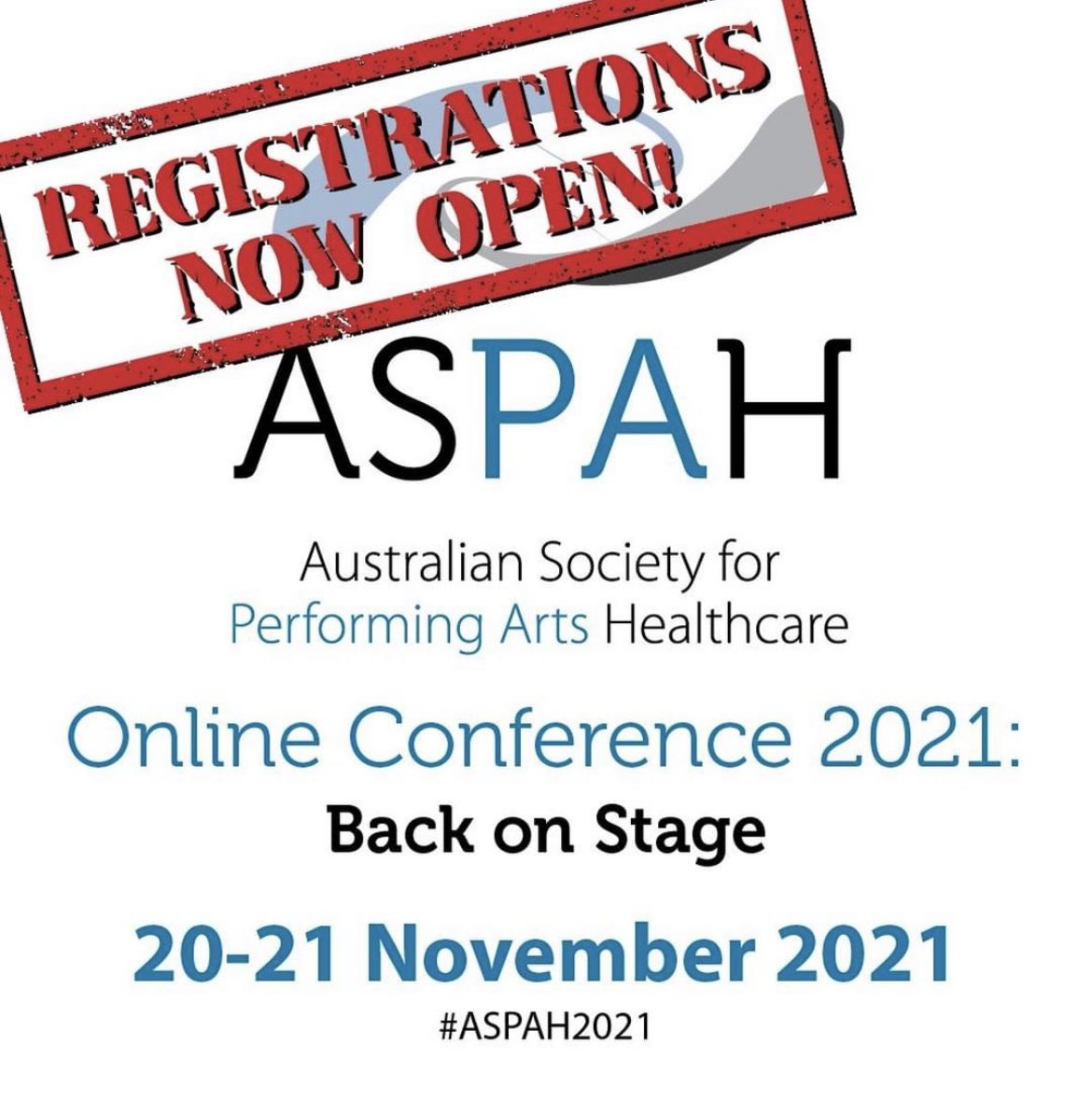 Registrations for ASPAH's 2021 Online Conference are OPEN! This isn't like other online conferences where you sit with your video and microphone off, watching a pre-recorded lecture. Register now
#aspah2021 
#healthcare #performingarts #conference #onlineconference #network