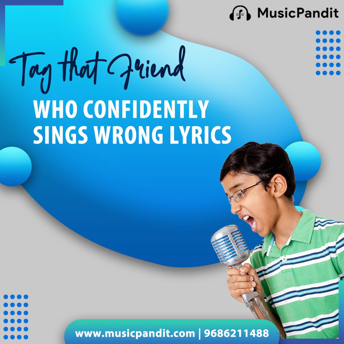 TheMusicPandit's tweet photo. In every group, there is one friend who confidently sings the wrong lyrics.
You know who it is. Tag them right here!
Book your free demo class at https://t.co/l0WAq1WEtg Or reach out to us at +91 9686211488 or +91 9606231584 for inquiries.
#musicpandit #onlinemusicclasses https://t.co/kwDldETO3f