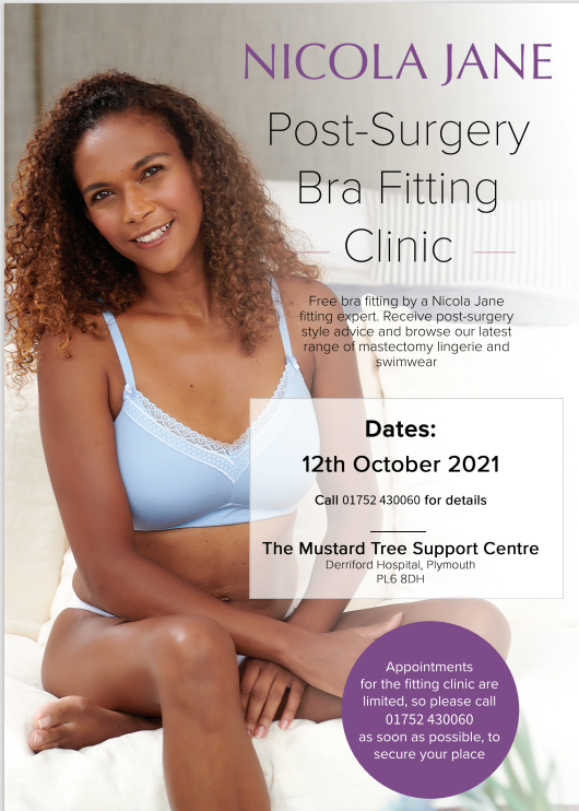 Mustard Tree Macmillan Cancer Support on X: Nicola Jane post surgery bra  fitting clinic at The Mustard Tree. Appointments for this bra fitting  clinic are limited, please phone The Mustard Tree on