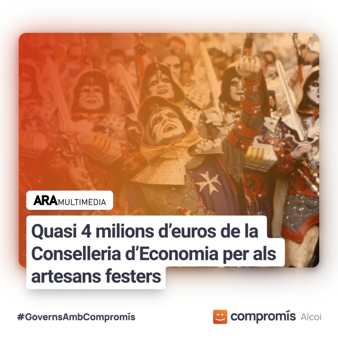 CompromisAlcoi's tweet image. 💰 Quasi 4 milions d’euros per ajudar al món de la Festa.

🟠 La Conselleria liderada per @rafacliment_ concedeix ajudes per als artesans festers. Els #GovernsAmbCompromís treballem per la supervivència del sector.

🗞 Més informació 👉 cutt.ly/xEOoWsP

#AlcoiMereixFutur