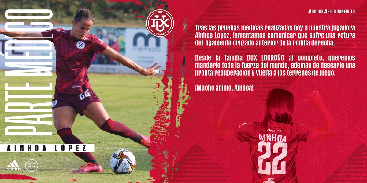 Comunicado Oficial | Parte Médico <a href="/AinhoaLopez13/">Ainhoa López</a> 
#GoDUX