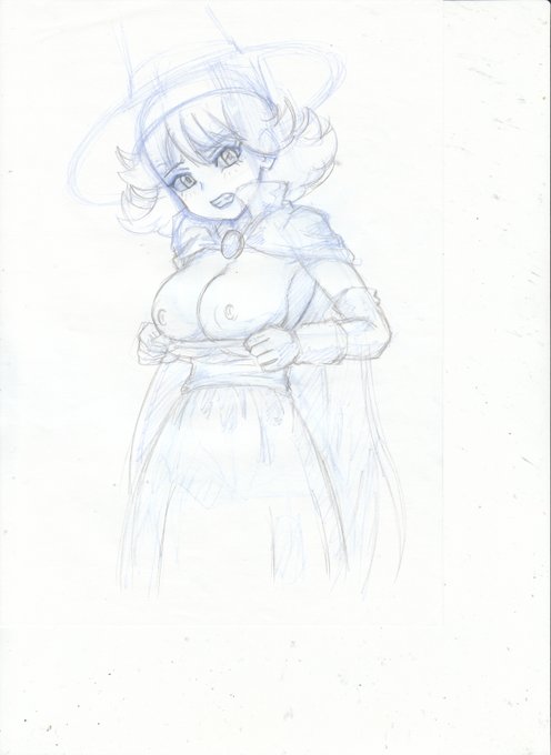 嫌そうな顔でおっぱいを見せる絵の練習 