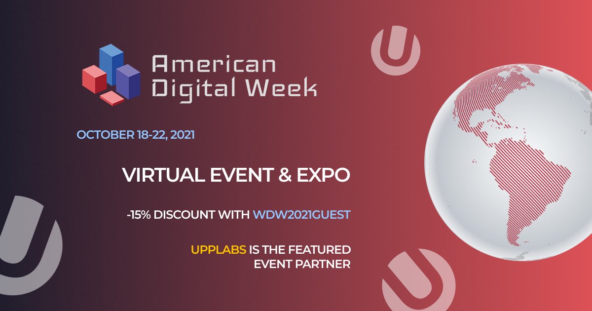 upplabs's tweet photo. UppLabs is honored to become an official media partner of American Digital Week – part of World Digital Weeks 2021! Find out more information at: https://t.co/rn31ihkUEV Get -15% discount with code WDW2021GUEST
#wdw #digitalweeks #digital4america #fintech #event #discount https://t.co/996AQlHAB7