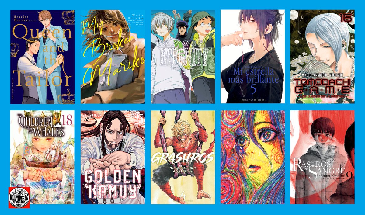 multiversofriki's tweet image. Nuevos mangas @mwediciones!
2 tomos unitarios: el yuri #MyBrokenMariko, una desgarradora historia que describe los vínculos que unen las almas de dos mujeres; y el yaoi #QueenAndTheTailor, una historia de amor entre un interiorista perseverante y un sastre un tanto brusco.
Y más!