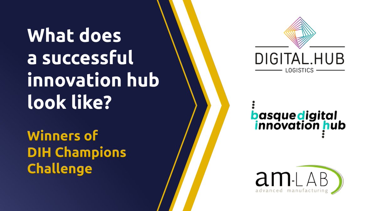 innoloft_net's tweet photo. Take a look at the winners of the DIH Champions Challenge 2020 &amp; 2019 👇

🏅 am-LAB (Hungary) 
🏅 Basque Digital Innovation Hub by @grupospri (Spain).
🏅 Digital Hub Logistics @DigiHubLog (Germany) https://t.co/uExZ6bTAci