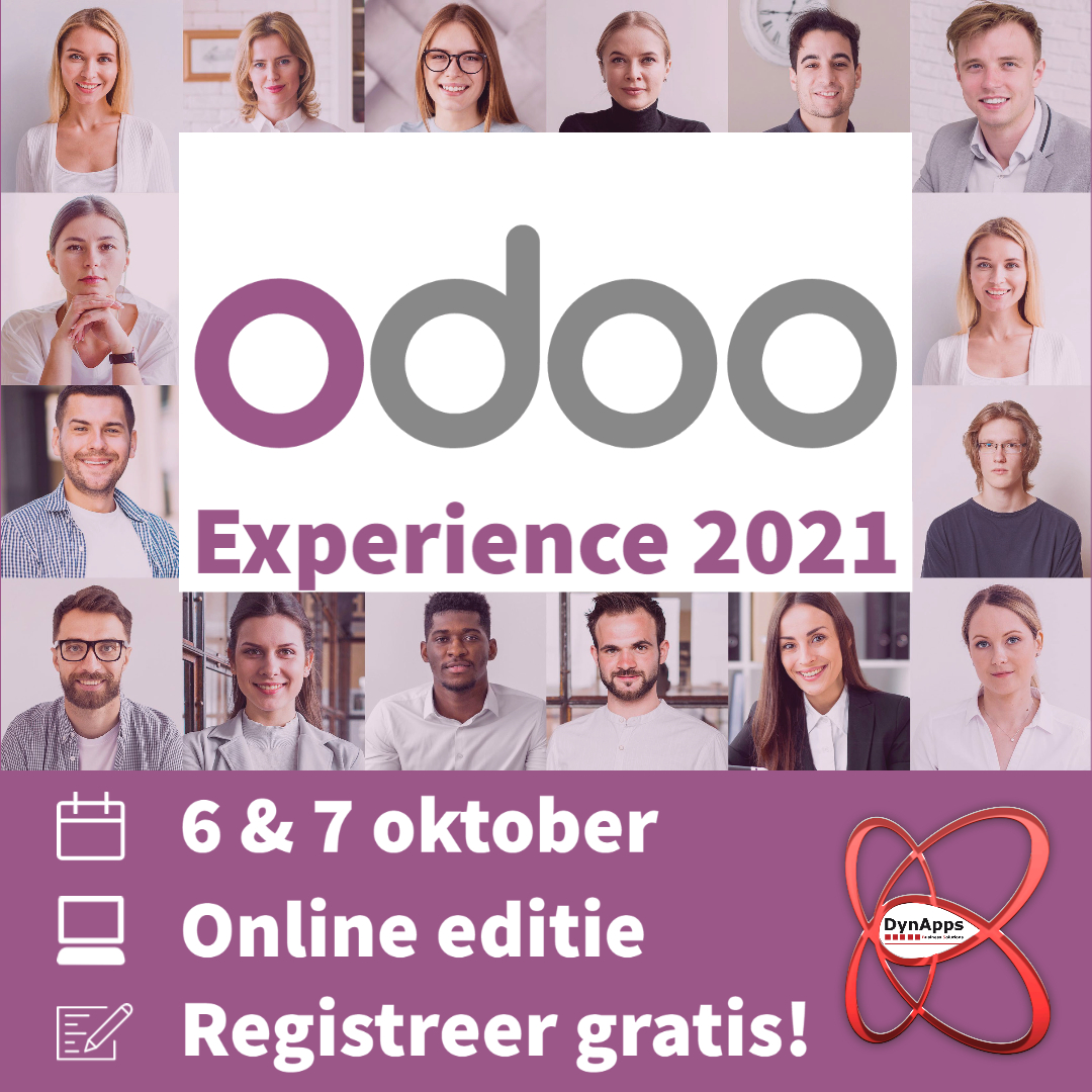 apps_dyn's tweet image. Volgende week is het zover! 
Op 6 &amp;amp; 7 oktober gaat de Odoo Experience 2021 digitaal door. 
Ontdek Odoo 15 &amp;amp; ontmoet onze DynApps Consultants in onze Virtual Booth.
Deelnemen aan Odoo Experience 2021 is gratis, inschrijven kan via bit.ly/3zFTGD9
#OdooExperience #DynApps