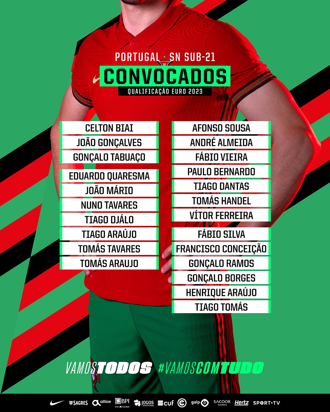 Portugal on X: Convocados para os Sub-21 ✓ #VamosComTudo https