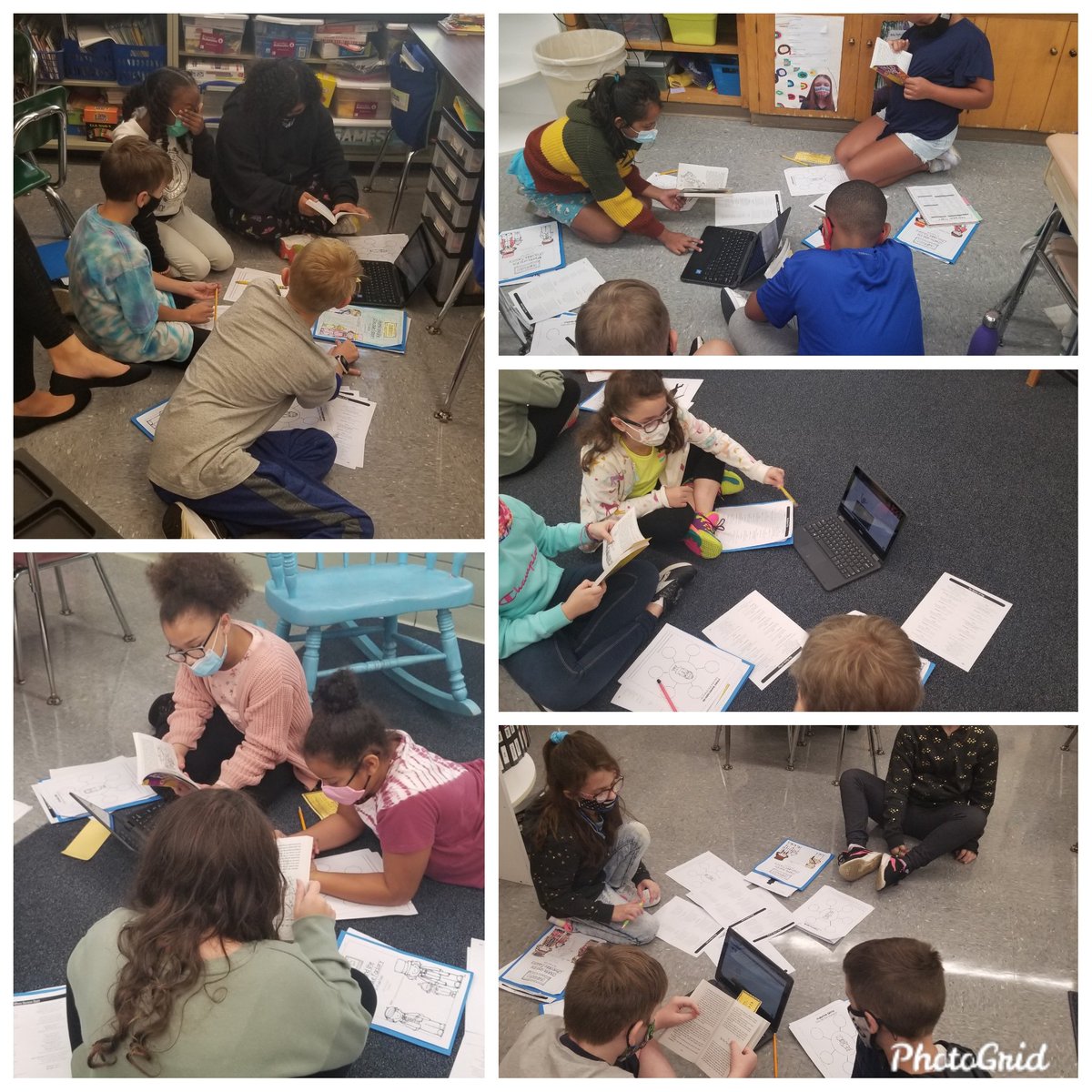 Hard at work analyzing the first four golden ticket winners. Rereading the sections in the book, closely looking at different illustrations/pictures of the characters and listening to their character's intro song from the musical. Some magical discussions and learning🍫🍭