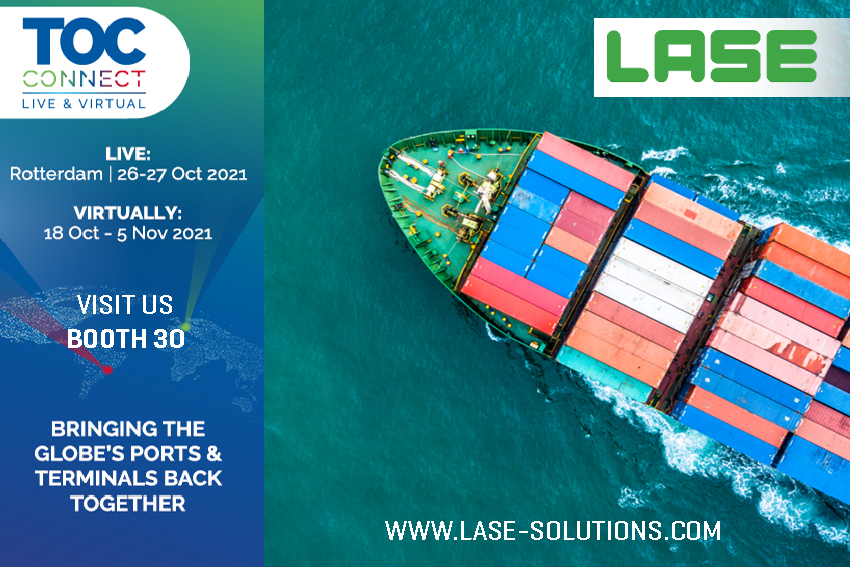 LASE_GmbH's tweet photo. [TOC CONNECT 2021] 26th &amp; 27th October

Let’s meet in #Rotterdam
#LASE will participate at the TOC Connect in Rotterdam, Netherlands and present our successful port solutions. Our colleagues Lars Ambrosy and Lars Mohr will be there to meet you at Booth 30 https://t.co/u5CWriPQlB