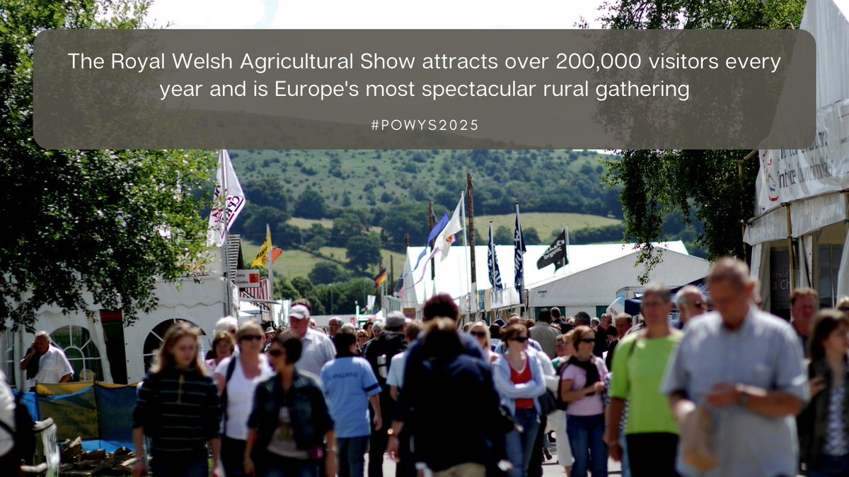 powys2025's tweet photo. Did you know?... The Royal Welsh Agricultural Show attracts over 200,000 visitors every year and is Europe's most spectacular rural gathering

🐄🐑🐖🐎

@royalwelshshow 
@DCMS 
#Powys2025 https://t.co/3cdYnuLTph