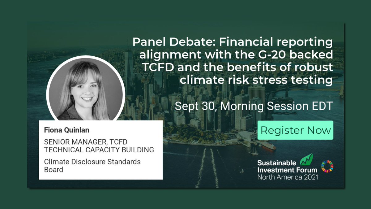 CDSBglobal's tweet image. TODAY: @Climate_Action_ panel debate on TCFD with:

@vikramsgandhi - @HarvardHBS
Chris Faint - @bankofengland
@DavidCarlin7 - @UNEP_FI
@FinGregg - @amprog
and Fiona Quinlan – @CDSBglobal 

Register ➡️ bit.ly/3hJJG5v 

#SINVNA #ClimateWeekNYC #TCFDAction