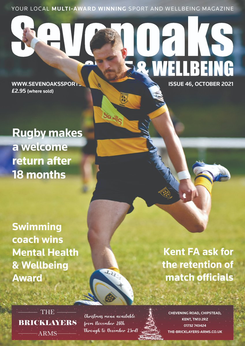 The October issue of Sevenoaks Sport &amp; Wellbeing will be out this weekend! Make sure you get your #FREE copy whilst you can! This month's cover features 
<a href="/BenAdams_15/">Ben Adams</a> from <a href="/SevenoaksRFC/">Sevenoaks RFC</a> who are back in action after 18 months away! #Sevenoaks #Sport <a href="/SDC_newsdesk/">Sevenoaks District Council</a>  <a href="/Swanley_Council/">Swanley Town Council</a>