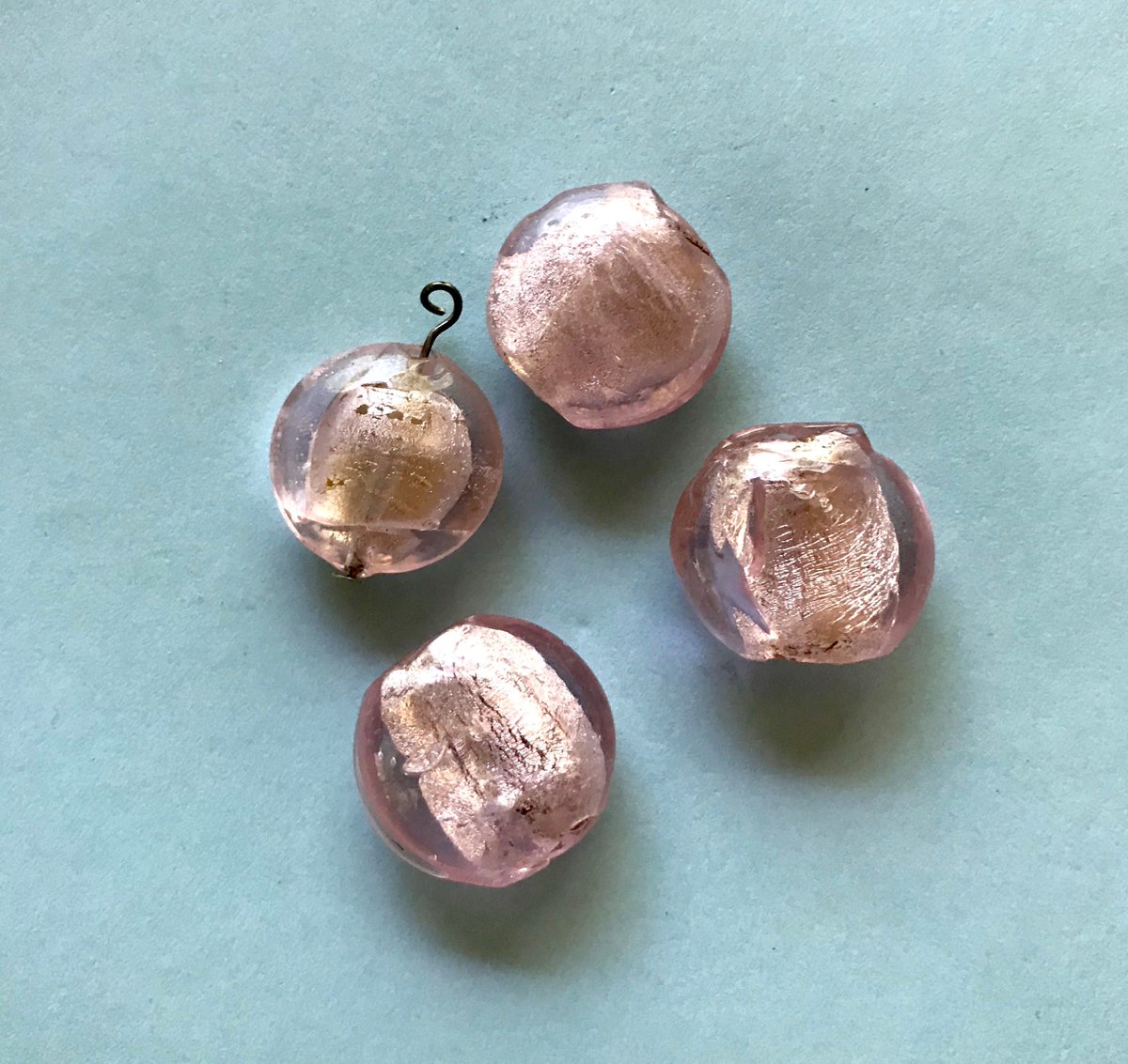 Large Irregular shaped gorgeous pink glass beads Lot of 4 by BySupply tuppu.net/fb171afa #Etsy #bysupply #MillefioriBeads