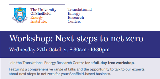 TERCfacilities's tweet image. There&apos;s still time to sign up to our &apos;Next steps to net zero&apos; workshop in October! You&apos;ll get exclusive free consultancy time with our experts on how to take your business and make it more green. Sign up here: terc.ac.uk/news-events/ne… #smeworkshop #symca #southyorkshire