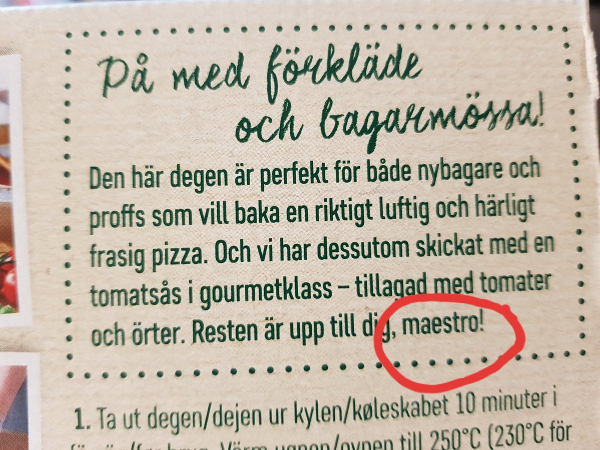 martenarvid's tweet photo. Bruket av tillmälet "maestro" sprider sig från restaurangmiljön till matförpackningar. Ta betäckning! https://t.co/A2iFQmpMXs
