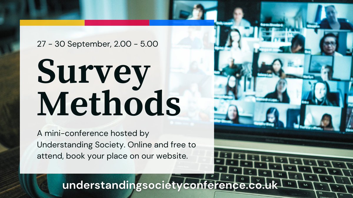 usociety's tweet image. The final day of our survey methods mini-conference! This afternoon we have papers on longitudinal surveys during the #covid pandemic from Stefan Liebig @DIW_Berlin_en, Jamie Moore @iseressex, @NicoleDJames_ &amp;amp; @orla_mcbride @UlsterUni.    

understandingsocietyconference.co.uk/events/2021/03…