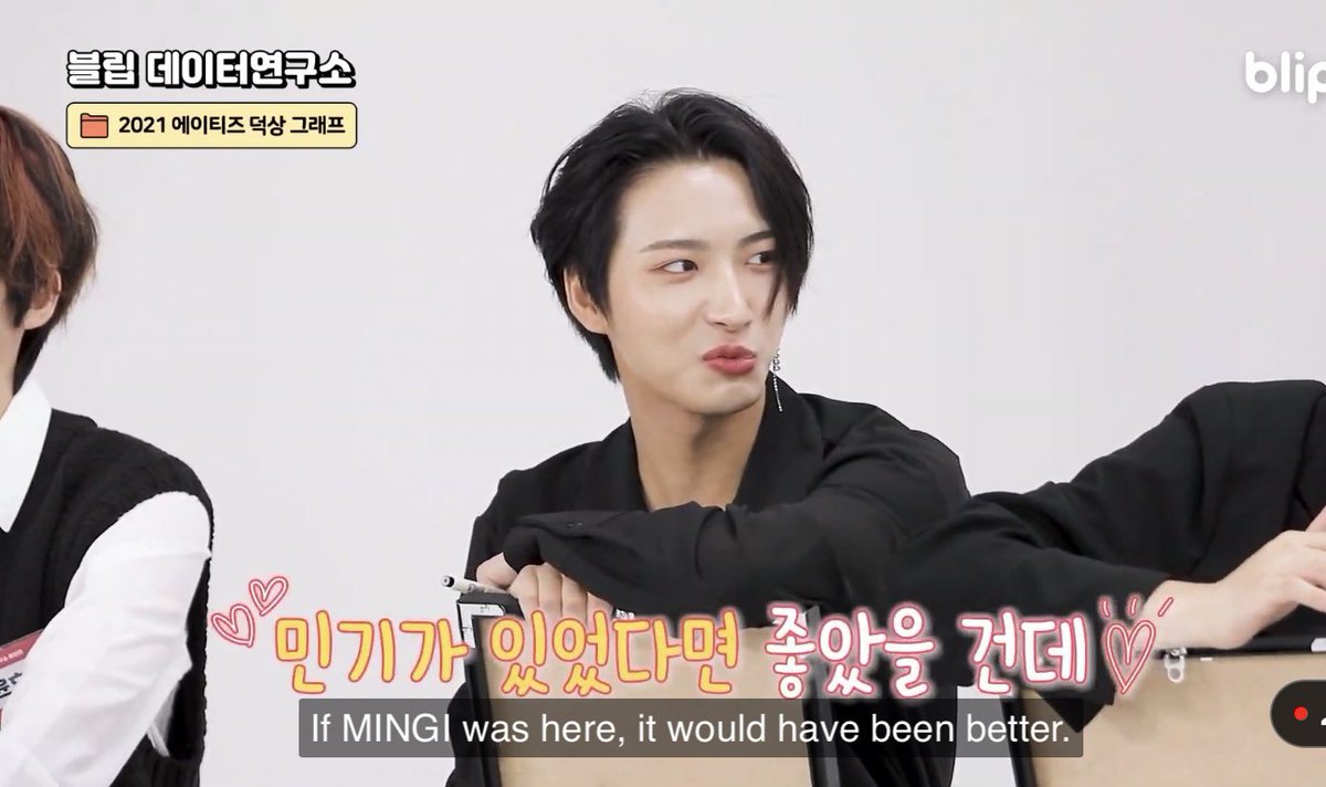 mingiwo's tweet photo. ateez were talking about filming kingdom without mingi and they mentioned that it would’ve been so much better if they had him there  ☹️❤️ https://t.co/dFDiadrDev