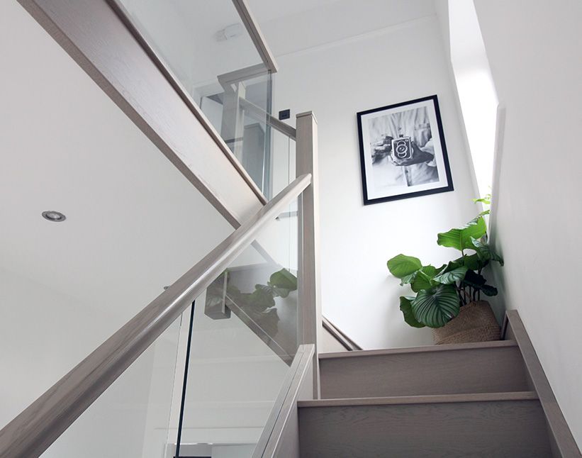 Grey Oak complete staircase renovations are becoming one of our most popular styles. Complete with embedded glass and anti slip oak treads for the perfect finish.

#design #stairs #staircase #steps #renovation  #glassstairs #glassstaircase #modern #modernstairs