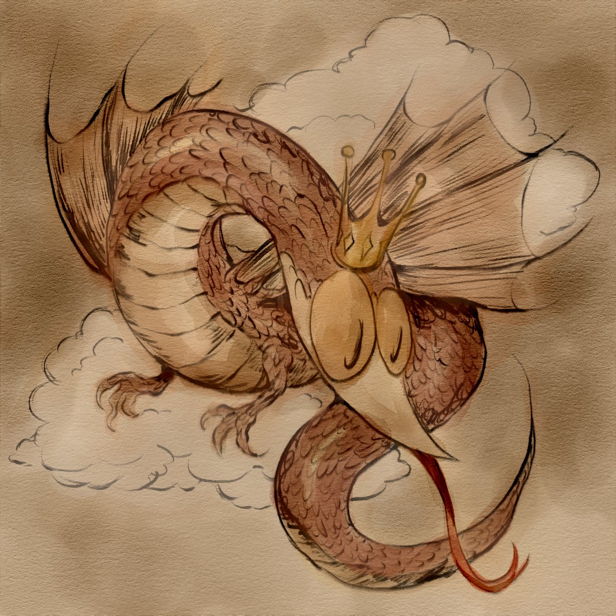 nightmareSyrup's tweet photo. A goofy looking Lindwyrm. https://t.co/qC3WvxJEJ8