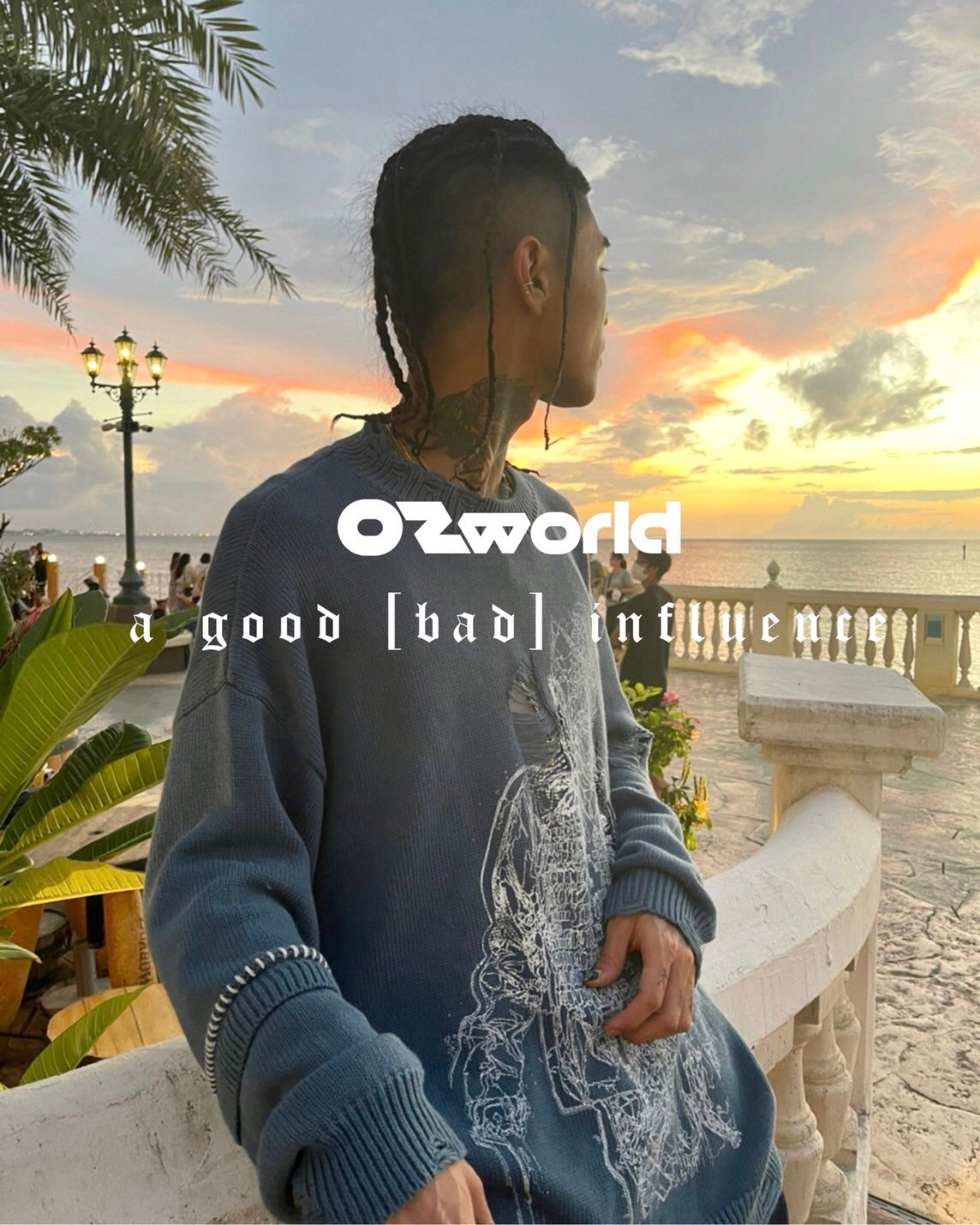 ozworld × a good bad influence コラボニット｜メンズ