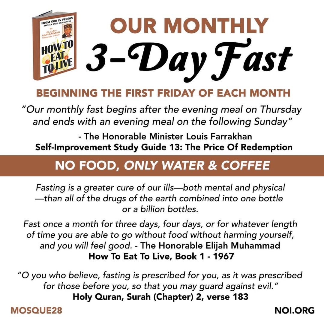 Mosque28's tweet image. A reminder is a blessing. #3DayFast #NOI #FirstFriday