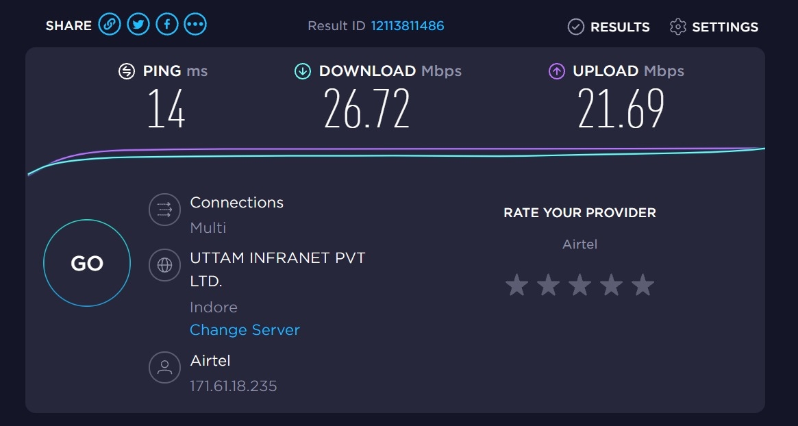 BloggerPrashant's tweet photo. @VittalGopal @airtelindia
That's d 100 Mbps plan by #airtelxstreamfiber. User is struggling from 3 weeks but no support. Engineering team doesn't know y it's disconnecting frequently btwn office calls. Still using jio sim net 4 WFH after airtel broadband setup n that's working. https://t.co/sfKrunGunc