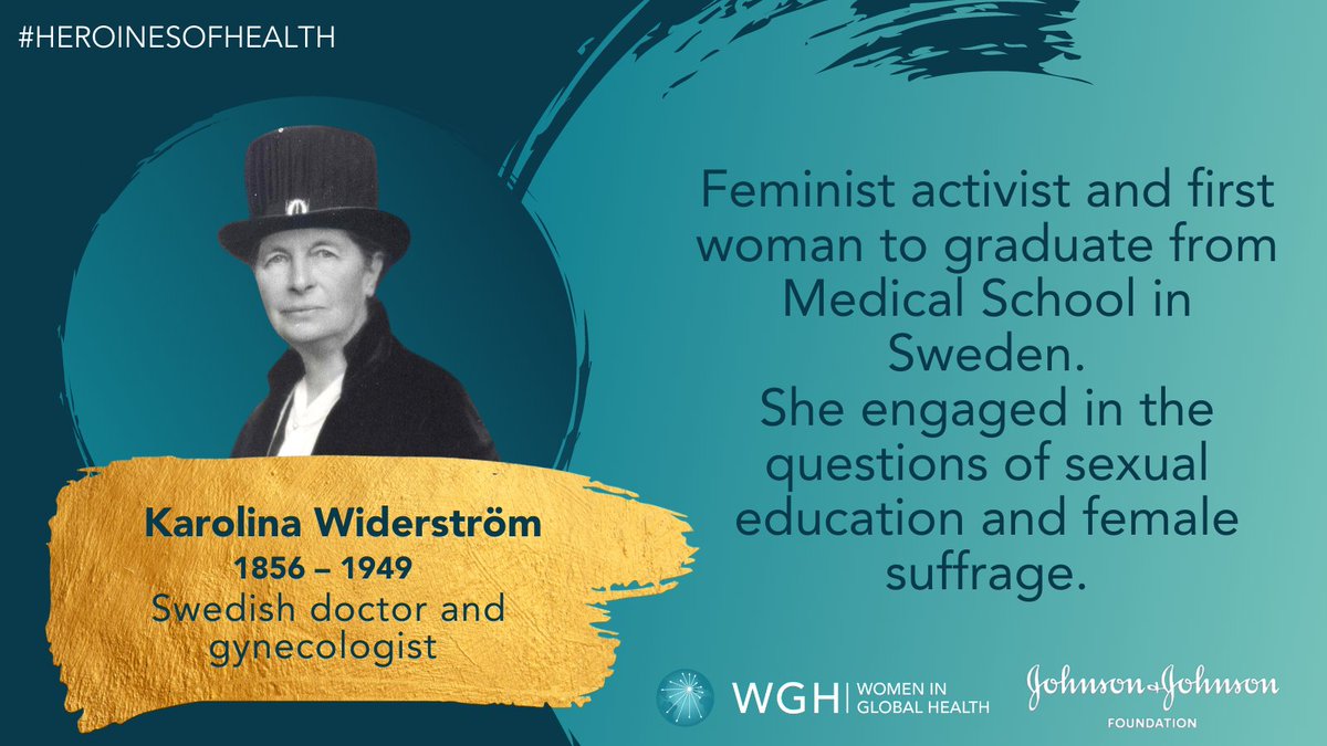 womeninGH's tweet photo. Feminist activist, #SRHR educator and the first woman to graduate from medical school in Sweden, Karolina Widerström was a true heroine of health!
Learn more about #HeroinesOfHealth and join us to honor this year's awardees 
Register ➡️ https://t.co/WkGw4Jy3sT

@WghSweden https://t.co/8XGE2VduaX