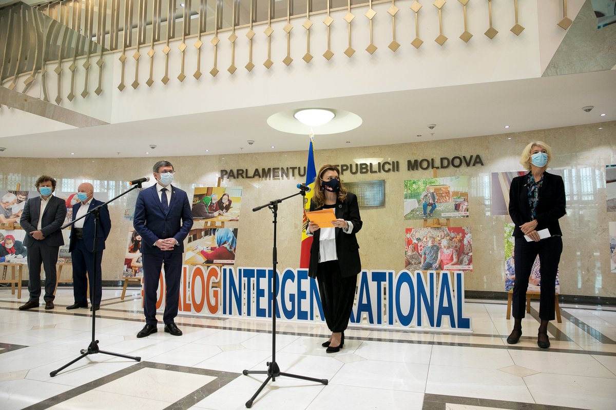 UNFPAMoldova's tweet photo. Advocating 4 healthy ageing &amp; intergenerational programs in the @Parliament_RM - a photo exhibition  on digital abilies of older persons launched today in the @Parliament_RM by #UNFPA @SwissDevCoop @FMoldcell @HelpAge.🙏Mr. Igor Grosu, @DanPerciun, MPs who support our initiative! https://t.co/Xd4lxiAusu
